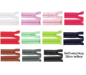 Reißverschluss 5mm - 50cm teilbar